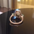 thumbnail image 6 of 14k Solid Rose Gold Opal & Emerald Statement Ring with Moissanite Accents - Dainty Promise Ring, Perfect Wedding & Anniversary Gift for Wife", 6 of 7
