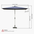 thumbnail image 7 of 6.5'x10' Rectangle Patio Umbrella with Crank and Tilt - UV Resistant Outdoor Market Umbrella, Navy Blue, Aluminum Frame 6 Reinforced Ribs for Pool Deck Garden, 250g Polyester Fade-Resistant Canopy, 7 of 7