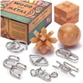 thumbnail image 1 of Rompecabezas de metal y madera LESONG Brain teasers para ninos y adultos Paquete de 9, 1 of 2