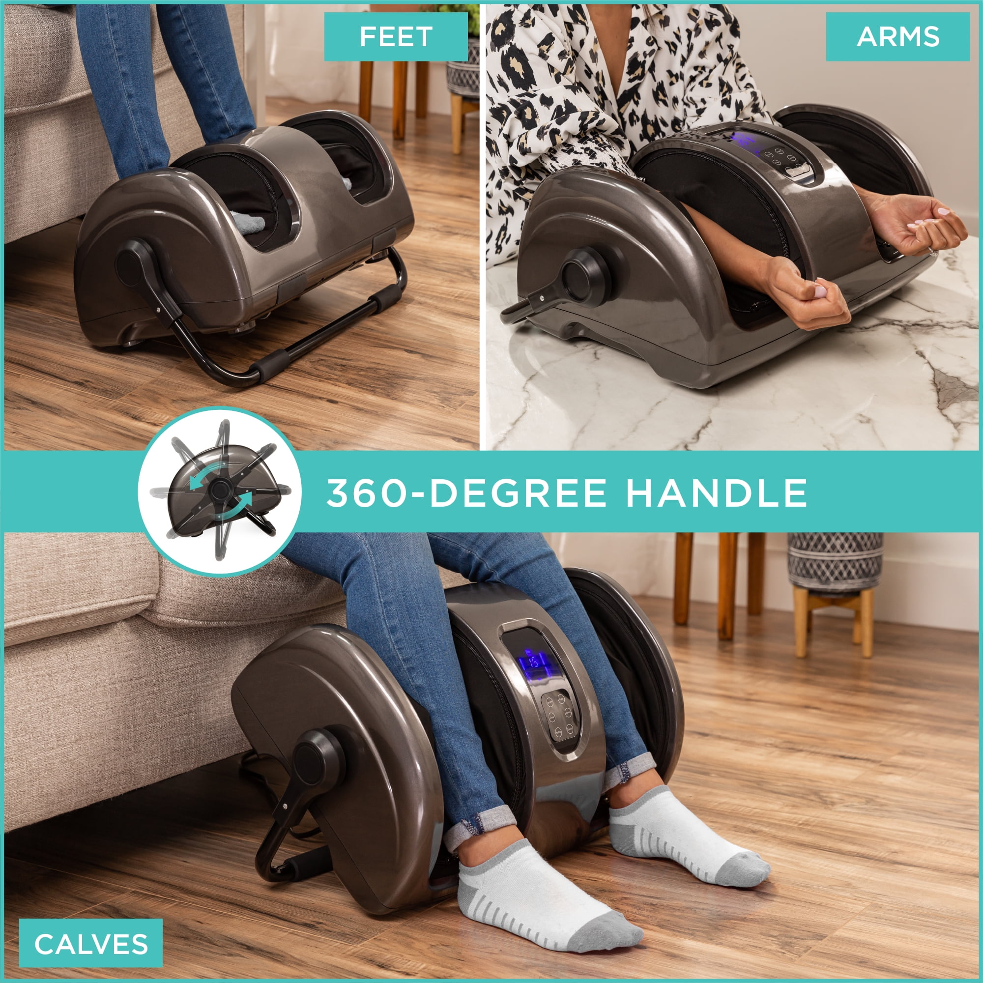 Best Choice Products Foot Massager Machine, Therapeutic Reflexology Massager w/ High-Intensity Rollers - Gray