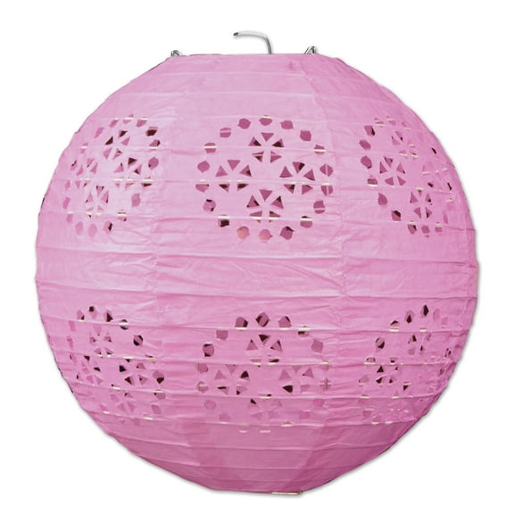 Lace Paper Lanterns 8"- 6 Pack(3 Per Package)- Pink