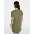 thumbnail image 4 of Time and Tru Women's Cotton T-Shirt Dress with Short Sleeves, Sizes XS-XXXL, 4 of 6