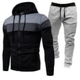 thumbnail image 3 of Letdown Men's Tracksuits 2 Piece Sets Outfits For Men Full-zip Long Sleeve Solid Track Jackets and Pants Sports Clothes Outfits (Black, S), 3 of 3