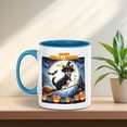 thumbnail image 2 of Happy Halloween Toy Fox Terrier Witch Pumpkins Bats 11oz Accent Two-tone Mug Dog Lover Coffee Tea Cup - 13012, 2 of 5