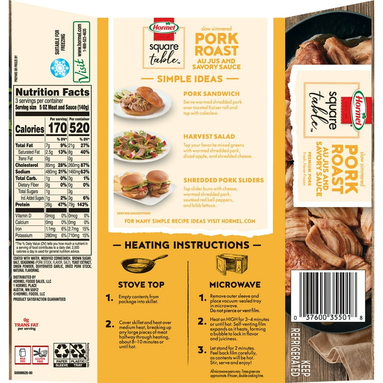 Hormel square table slow simmered pork roast au jus 15 oz