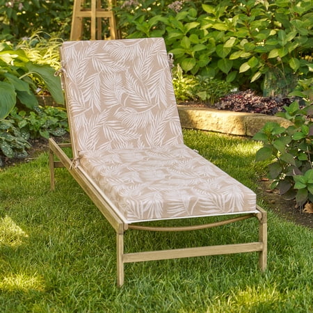 Better Homes & Gardens 72" x 23" Outdoor Chaise Lounge Cushion, 1-Piece, Palm Tan