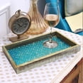 thumbnail image 3 of nu steel Mosaic Tray for Luxurious bath countertop, Holder for Guest Hand Towel, Watch, Earring, Makeup Brush, Reading Glass, Perfume, Jewelry, Perfect For Kitchen Counters, Bathrooms , Aqua Mosaic, 3 of 6