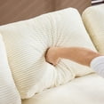 thumbnail image 4 of 98.4" Cloud Sectional Couch with L-Shape Chaise, Modern Upholstered Couches with Deep Seat, Corduroy Sponge Compressed Sofa for Living Room, Apartmrnt, White, 4 of 9
