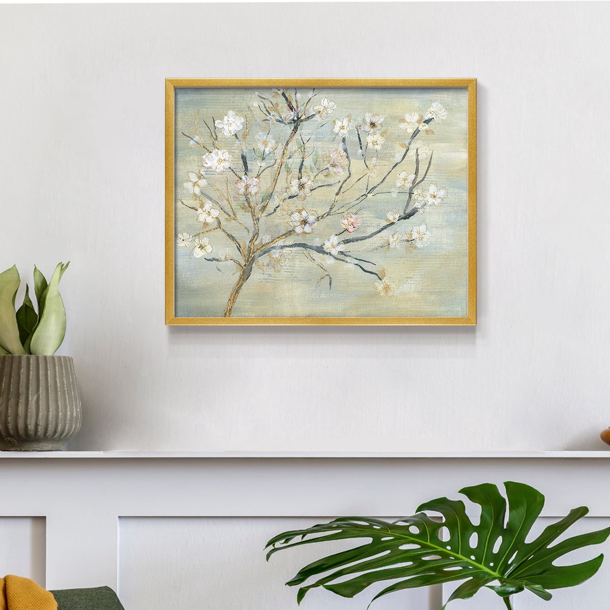 Blossoms & Spring Rain by Susan Jill - Restickable Framed Giclée Print