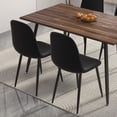 thumbnail image 6 of INO Design Modern Wooden Dining Table, Rectangle Walnut Wood Pattern Table Top with Black Metal Legs for 4 and 6 Person Furniture - Kitchen, Office, Living Room, Home (Table Only), 6 of 8