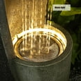 thumbnail image 4 of Outdoor Water Fountain Garden Curved Outdoor Fountains with Flower Pot Water Fountains with Warm Light 35''H Waterfall Fountain Indoor for Garden,Yard,Office,Home Decro, 4 of 16