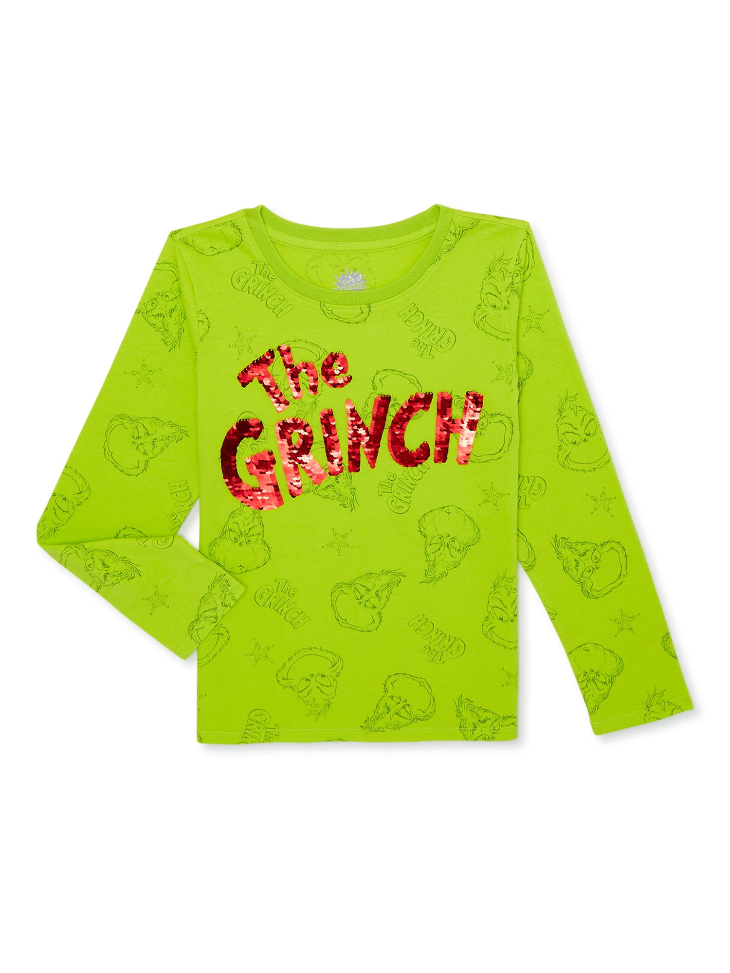 Dr. Seuss' The Grinch The Grinch Girls Long Sleeve Tee, Sizes 4-16