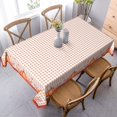 thumbnail image 2 of Orange and White Plaid Pumpkin Rectangle Tablecloth - 60x102 Inch Oblong Fall Checkered Halloween Table Cover Polyester Water-Repellent Washable Reusable and Durable for Party Picnic, 2 of 5