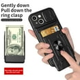 thumbnail image 2 of Allytech iPhone 15 Rugged Case with Slide Camera Lens Cover, Ring Kickstand Detachable Card Holder Magnetic Car Mount Hybrid PC Shockproof Protective Case for iPhone 15 - Green, 2 of 13