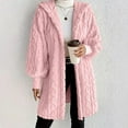 thumbnail image 2 of iHPH7 Fleece Jacket Women Womens Fleece Zip Up Jacket Overcoat for Women Womens Winter Clothes Long Coat Women Winter Outfits for Women Hooded Jacket Women Pink XL, 2 of 5