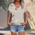 thumbnail image 2 of Dyfzdhu 250th Anniversary Usa Shirt T Shirts For Women Fashion Daily Casual V Neck Short Sleeve Tops Loose, 2 of 7