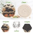 thumbnail image 4 of Yayeee 6 PCS Drink Coasters with Holder Set Woven Absorbent Round Tabletop Hot Pad, Cute Halloween Cat, 4 of 7