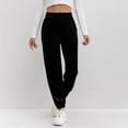 thumbnail image 5 of ClodeEU Women's Velvet Jogger Pants with Stretch Waist and Pockets,Trendy Casual Sweat Pant Black,Womens Plus M, 5 of 7