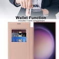 thumbnail image 5 of Dteck Magnetic Wallet Case for Samsung Galaxy S25 Ultra,Shockproof Leather Card Slots Case Built-in Camera Lens Protector Plating TPU Compatible with Mag Safe Back Cover for Galaxy S25 Ultra,Pink, 5 of 7