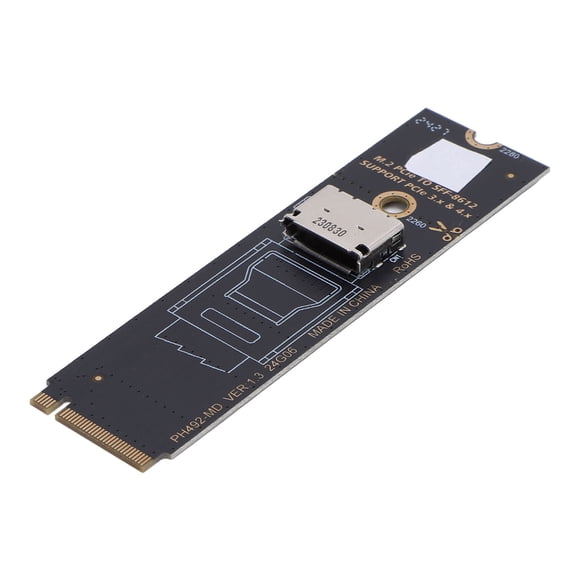 PCIe 3.0 M.2 to SFF-8612 Host Adapter, for PCIe NVMe SSD, with SFF-8611 4i Interface, Easy to Install