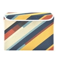 thumbnail image 7 of Yayeee Collapsible Cube Storage Bin with Lid Fabric Closet Decorative Basket with Handles, Retro Colorful Stripes, 7 of 7