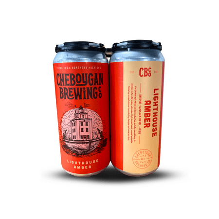 Cheboygan Brewing Company Lighthouse Amber Ale Beer, 4 Pack, 16 fl oz Cans