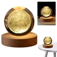 thumbnail image 1 of Lámpara Mesa Con Cristal Luminosa Con Nocturna Cristal 3D (luna 8 Cm), 1 of 9