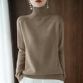 thumbnail image 6 of Sweaters for Women Trendy Solid Color Fashionable Sweater Turtleneck Casual Long Sleeve Soft Basic Knit Loose Fit Pullover Tops, 6 of 6