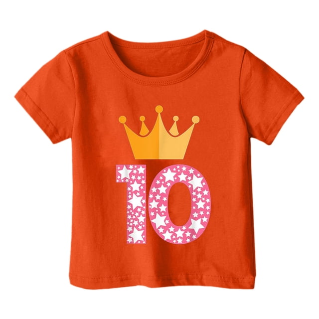 HABDGIKS 2025 T-Shirts Garçon Anniversaire Gamer Col Rond Manches Courtes 10e Anniversaire Hauts Légers