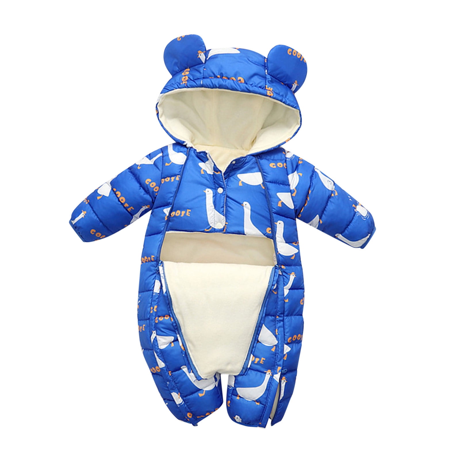 Boys Snowsuit Baby Boys Girls Cute Cartoon Animals Hooded Snow Wear