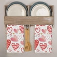 thumbnail image 2 of Kitchen Towels Set of 2 Red Pink Love Dish Towels and Dishcloths Sets Decorative Tea Towel Romantic Heart Absorbent Hand Towels for Kitchen Drying Bathroom Decor 18x26 Inch, 2 of 5