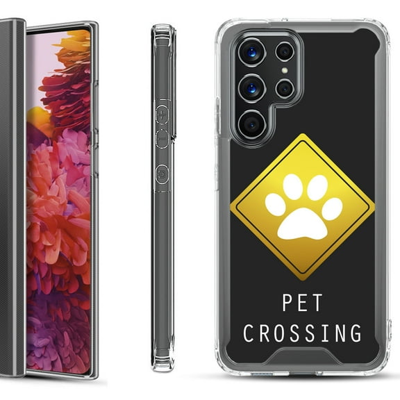 Shockproof Bumper Phone Case for Samsung Galaxy S22 Ultra 5G, by OneToughShield ® - Pet Crossing