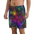 thumbnail image 2 of Bixox Men's Bright Universe printing Casual Classic Fit Short Summer Beach Shorts, 2 of 6