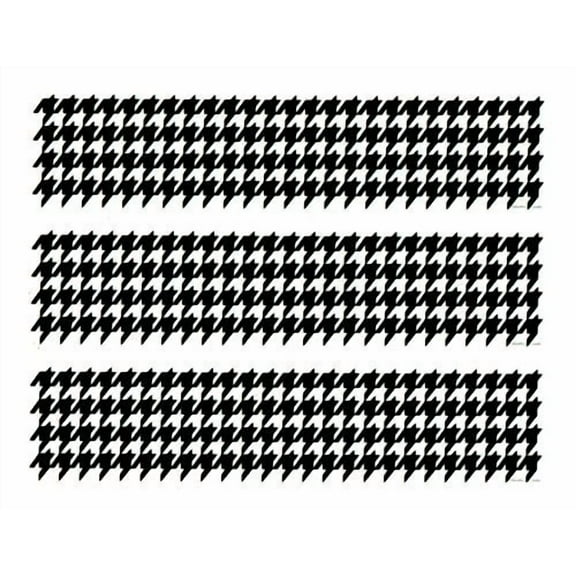 Whimsical Practicality Houndstoothe Cake Borders Designer Prints Edible Icing Image Cake Decoration (3 Strips)