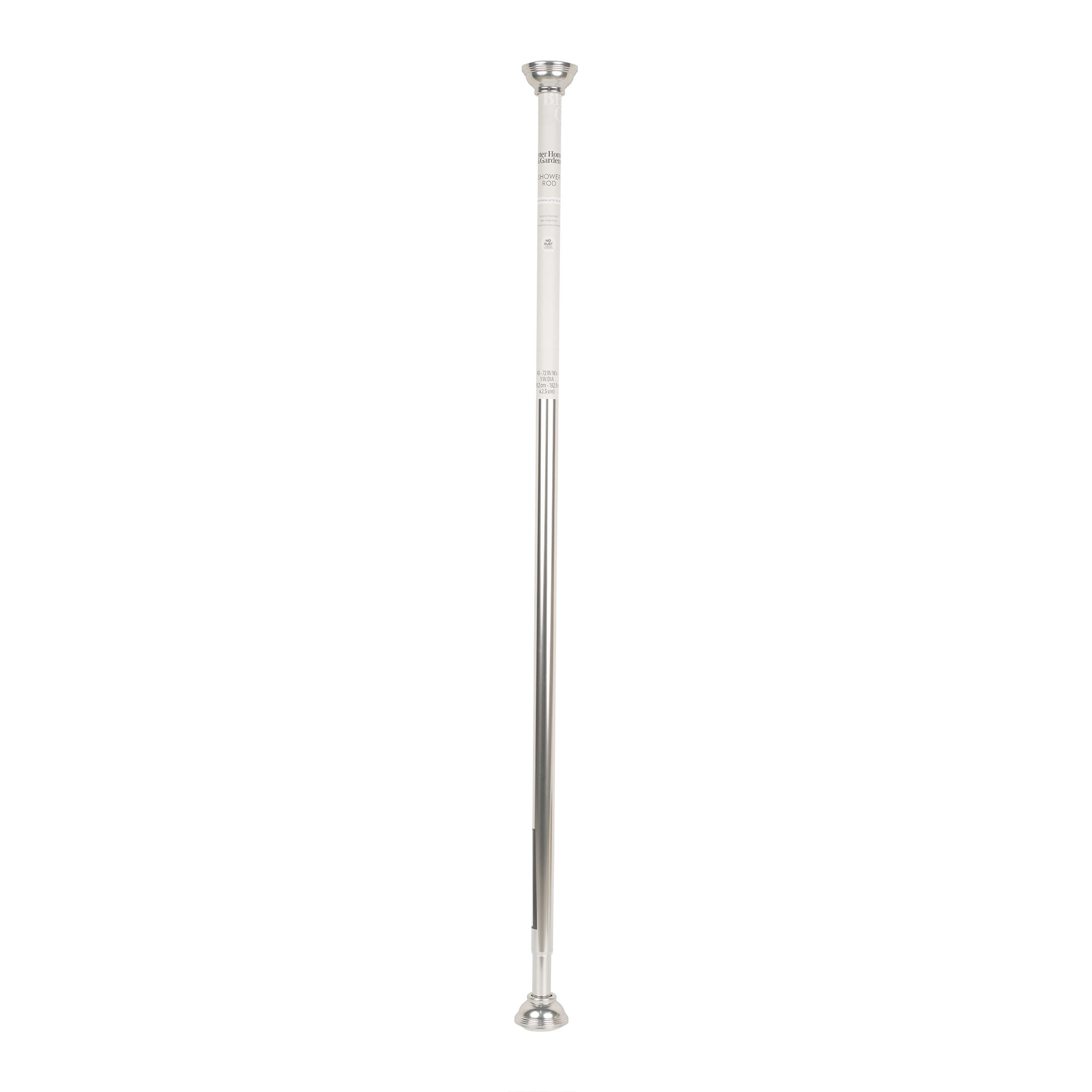 Better Homes & Gardens Rustproof 43" - 72" Adjustable Tension Shower Curtain Rod, Satin Nickel