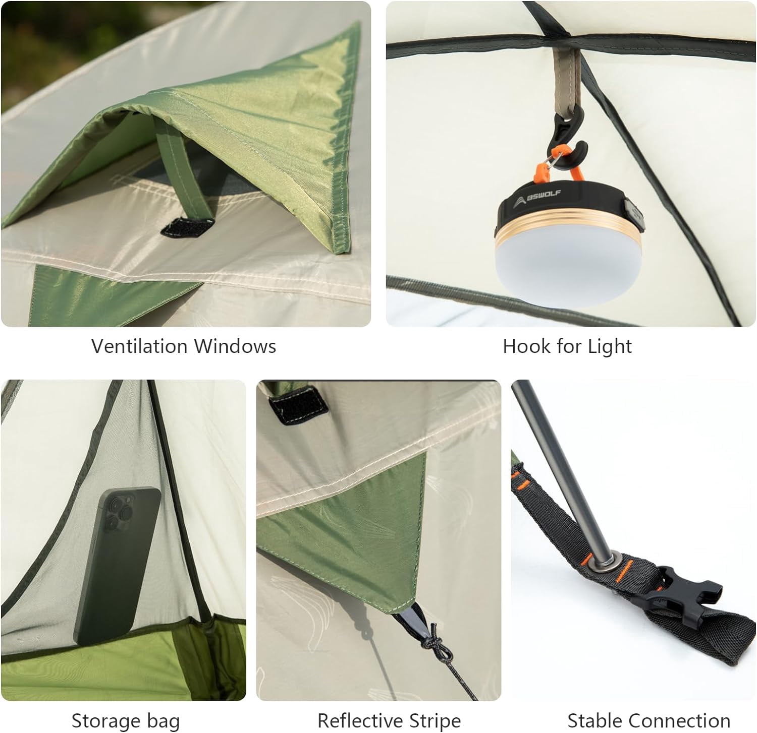 2 Person Camping Tent Lightweight Backpacking Waterproof Windproof Double Layer Outdoor Tents for Family Hiking