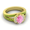 thumbnail image 3 of 2.35 Ct Oval Cut Pink Sapphire & Peridot Gemstone Wonderful Wedding Ring for Women 14K Yellow Gold Size 3 by Diamond-Capitals, 3 of 8