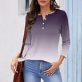 thumbnail image 2 of Fashion Blouses for Women 2024 Long Sleeve Womens Plus Size Long Sleeve Fall Tops Fashion Casual Gradient Loose Button Tops, 2 of 5