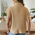 thumbnail image 4 of qucoqpe Women's Trendy Casual Turtleneck Sweater Vest Cozy Loose Sleeveless Buutons Pullover Blouse Leisure Knit Sweaters Top, 4 of 5