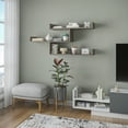 thumbnail image 3 of Ada Home Decor Furniture 47" 3 Tier Dark Brown Wilton Modern Wall Shelf, 3 of 7