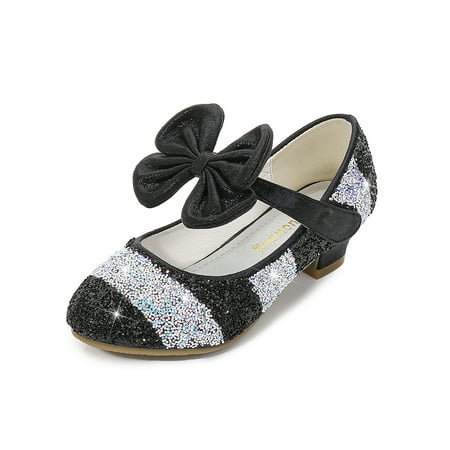 

Difumos Girls Soft Magic Tape Pumps Lightweight Low Top Mary Jane Wedding Comfort Chunky Nonslip Dress Sandals