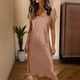thumbnail image 4 of Camisetas de Cuello en V de Manga Larga de Mujer de Verano de Color Sólido Manga Corta Vestido de Sueño con Cuello en V, Vestido de Cuello en V de Manga Larga para las Mujeres Ropa de Noche Casual, 4 of 5