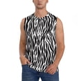 thumbnail image 2 of Lsque Zebra Print Men's Cotton Blend Sleeveless Muscle Shirts (S-3XL)- Moisture Wicking, Odor Protection, UPF 30+,, 2 of 8