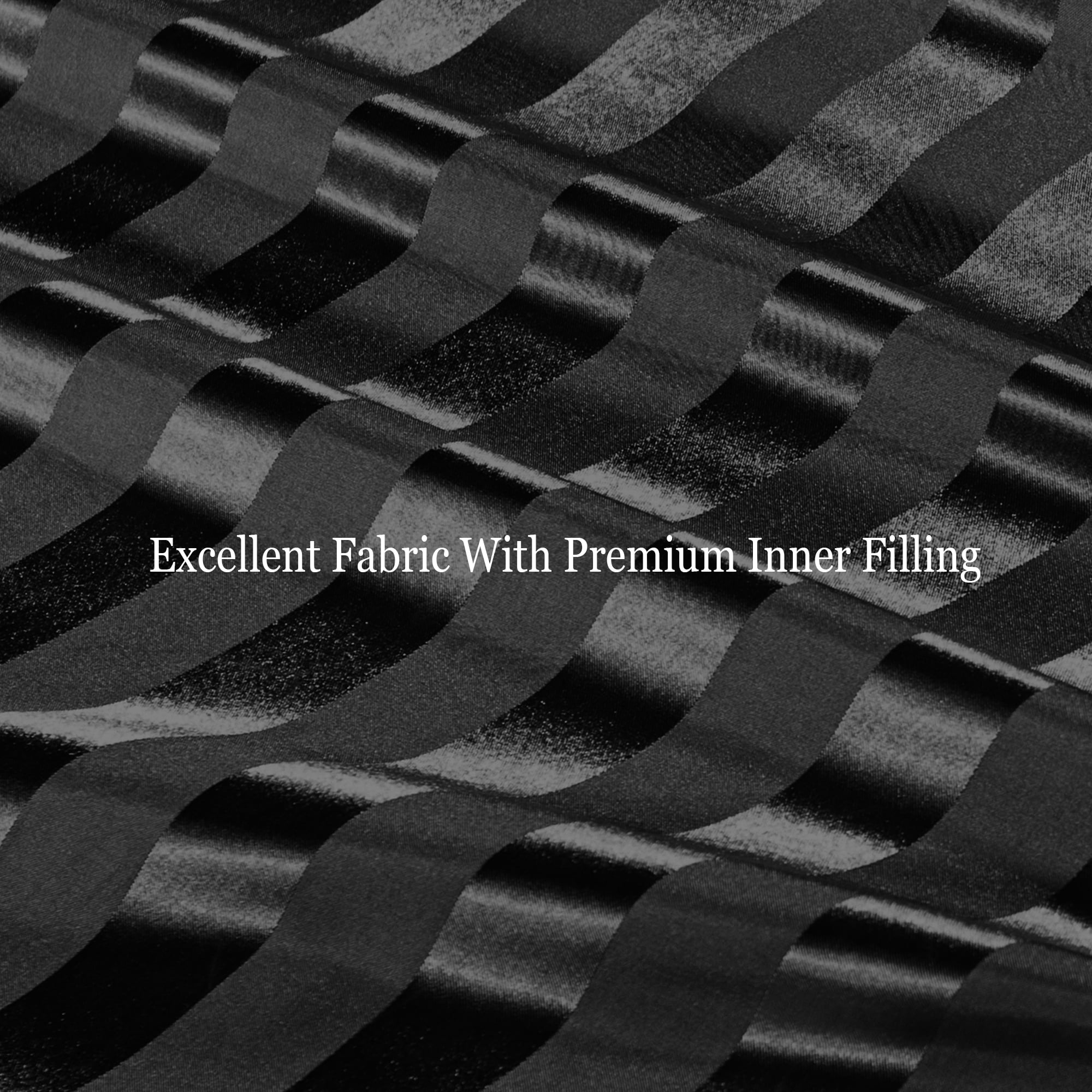 Whale Flotilla 3-Piece Luxury Stripe Satin King Size Comforter Set, Reversible Silky Soft Bedding Set with 2 Pillowcases, Lightweight All-Season Comforter, Black