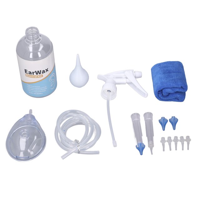 Sistema de irrigación de oídos de 500ml, sistema de eliminación de limpieza de cera de oídos Manual seguro para el hogar, adultos y niños
