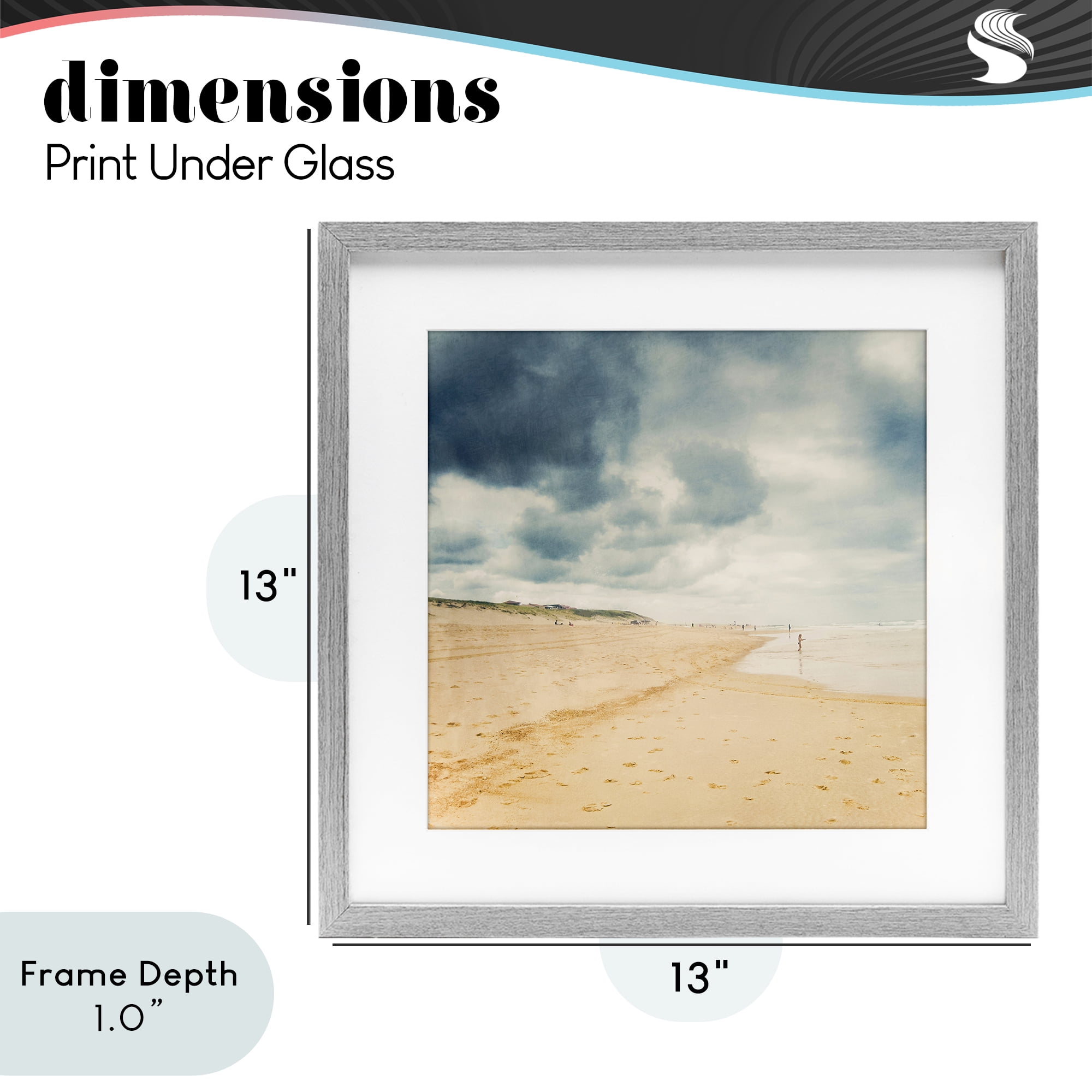 Stupell Industries Beach On A Cloudy Day Gray Framed Print Under Glass, design by Dirk Wüstenhagen