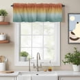 thumbnail image 2 of Bohemian Gradient Green Valance Curtain Modern Minimalist Orange Yellow Ocean Beach Window Valances Rod Pocket Short Curtains Window Treatments for Kitchen Bedroom Bathroom Laundry 60" x 14", 2 of 9