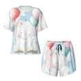thumbnail image 4 of Naloa Cute Elephant Women's Short-Sleeved Pajama Set, Loungewear, Summer pajamas, Breathable Cozy - X-Large, 4 of 9