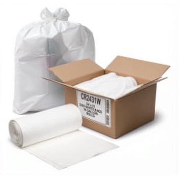 20 - 30 Gallon Trash Bags (PACK OF 200) Linear Low Density Bright White Garbage Bags by Aluf Plastics - Great for Home, Kitchen, Bathroom, Hospitality, Healthcare, Office, and more