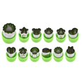 thumbnail image 3 of PENGXIANG ‘s Kitchen 12pcs Stainless Steel Biscuite Mold Vegetable Shape sculpture Tools with Detachable Plastic Shell Green, 3 of 9